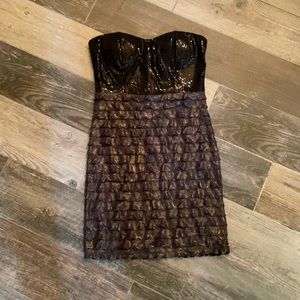 Black and gold formal dress